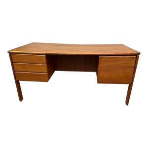 Bornholm Furniture Mid Century Modern Danish Floating Top Teak Desk. Large Size,