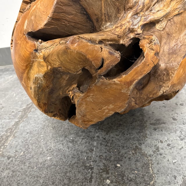 Wood Root Hand-Carved Organic Sculpture Sphere, Small For Sale - Image 12 of 12
