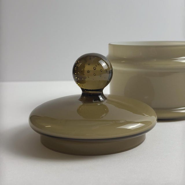 Brown Cased Brown Empoli Glass Apothecary Jar by Carlo Moretti, Italy, 1960s For Sale - Image 8 of 10