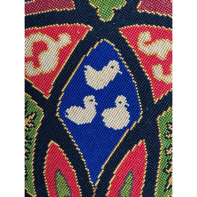 Antique French Needlepoint Round Tapestry, 1890s For Sale - Image 14 of 16