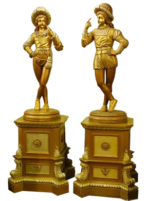 Italian Renaissance Page Boy Statues Medieval Fayre, 1920s, Set of 2