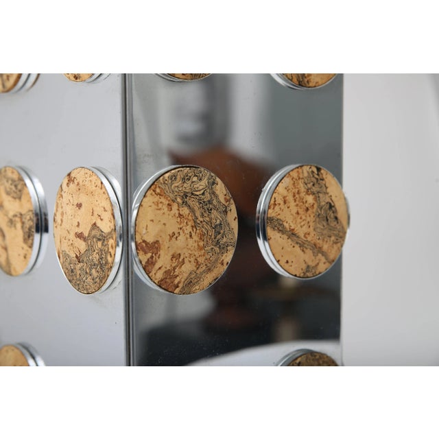 Mid 20th Century Table Lamp in Polished Chrome and Cork For Sale - Image 5 of 11