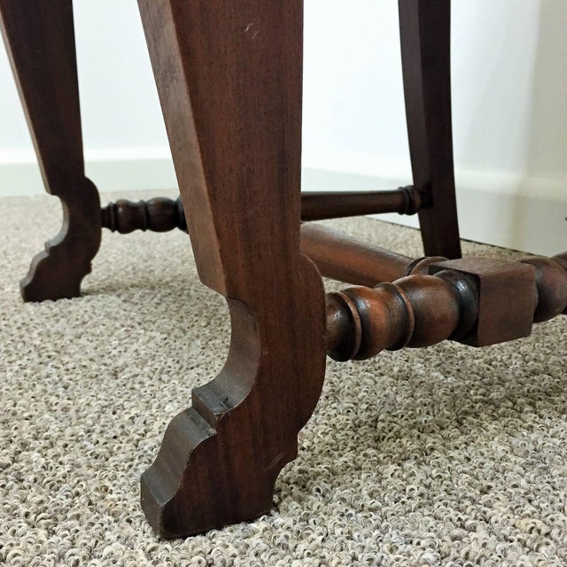 Six French Deco Dark Walnut Refinished Tall Back Dining Chairs For Sale In Miami - Image 6 of 11