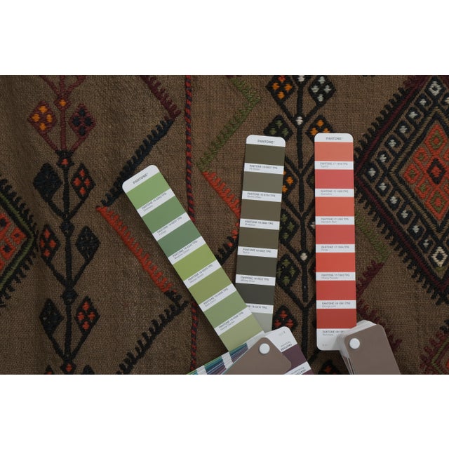 1980s Vintage Turkish Kilim Flat Weave Area Rug 5'3'' X 6'1'' For Sale - Image 12 of 13