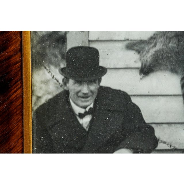 Nice Large Black and White Framed Antique Photograph Portrait Hunting Rustic Americana Dog Country Wall Decor For Sale In New York - Image 6 of 14
