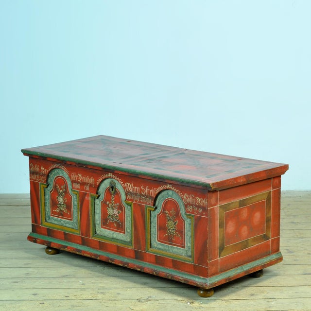 German Folk-Art Bridal Chest, 1829 For Sale - Image 16 of 16