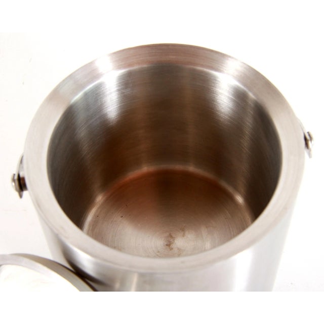 Metal Vintage Mid Century Modern Insulated Stainless Steel Ice Bucket For Sale - Image 7 of 9