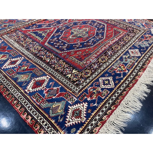 Late 19th Century Fine Antique Caucasian Sumak Rug 6’10” X 9’5” For Sale - Image 5 of 8