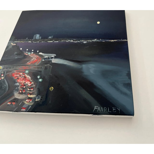 PCH at Porto Marina Nocturne; Full Moon, Original Painting by Jessica Fairley For Sale In Los Angeles - Image 6 of 7