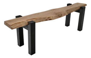 Live Edge Walnut and Oak Bench by Logniture