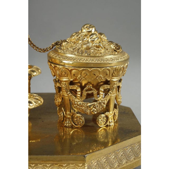 Empire Period Gilt Bronze Obelisk Inkwell, 1810 For Sale - Image 13 of 18