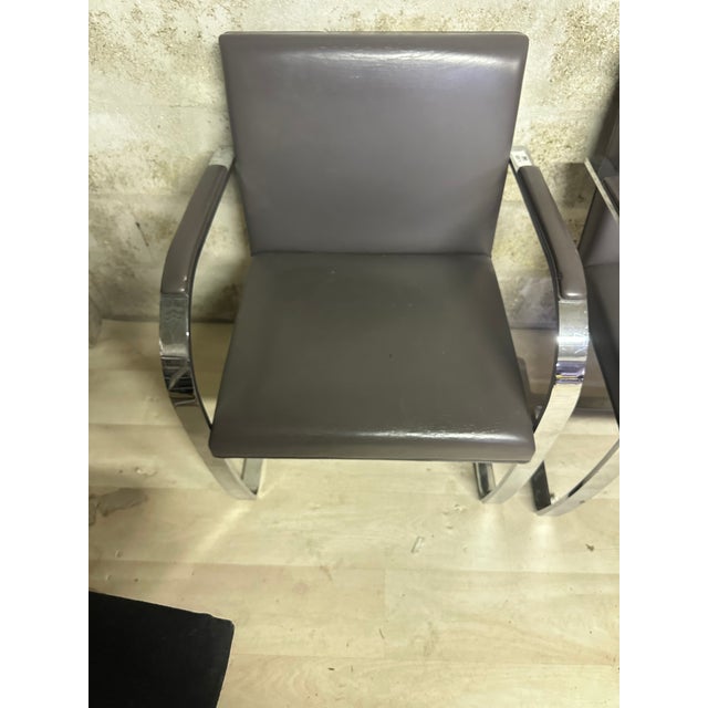 BRNO Armchairs by Ludwig Mies Van Der Rohe for Knoll Inc., 1990s, Set of 2 For Sale - Image 3 of 12