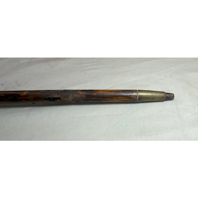 Antique 19th Century Handmade Tooled Sterling Silver Wood Walking Stick Cane For Sale - Image 9 of 13
