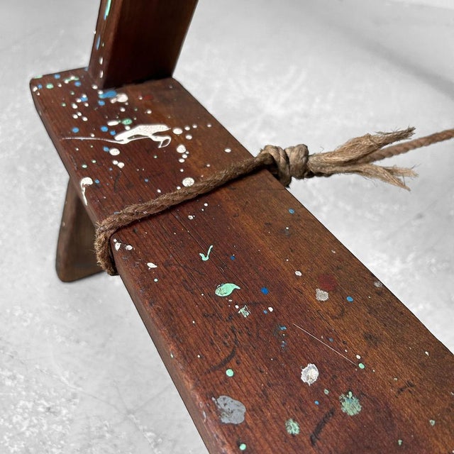 Japanese Minimalist Decorative Wooden Step Ladder, 1950s For Sale - Image 15 of 18