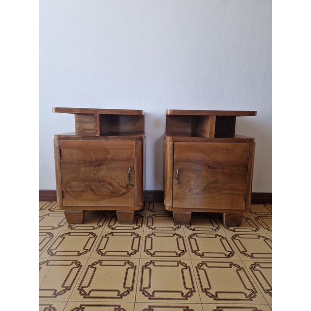 Art Deco Burl Bedside Tables, 1930, Set of 2 For Sale - Image 9 of 16