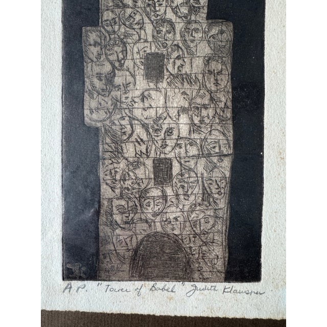 Judith Claussen Brazilian Modernist “Tower of Babel” Artist Proof Etching For Sale In San Francisco - Image 6 of 7