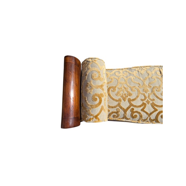 Brown 1990s John Richards Window Bench Settee French Regency Damask Neo Classical Ottoman For Sale - Image 8 of 18