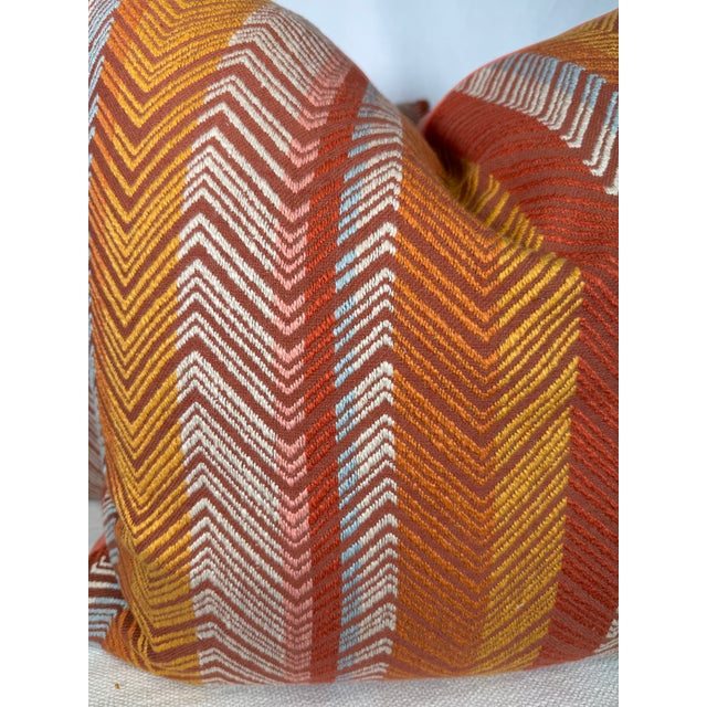 Transitional Jane Churchill "Medina Stripe" in Red 22" Pillows-a Pair For Sale - Image 3 of 4