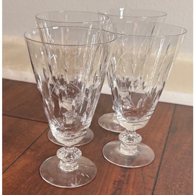 Mid 20th Century Duncan & Miller “Willow” Crystal Iced Tea Goblets –Set of 4 For Sale - Image 4 of 13