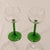 A beautiful pair of vintage green stem Luminarc French wine glasses with clear body. France printed on the bottom. 2-...