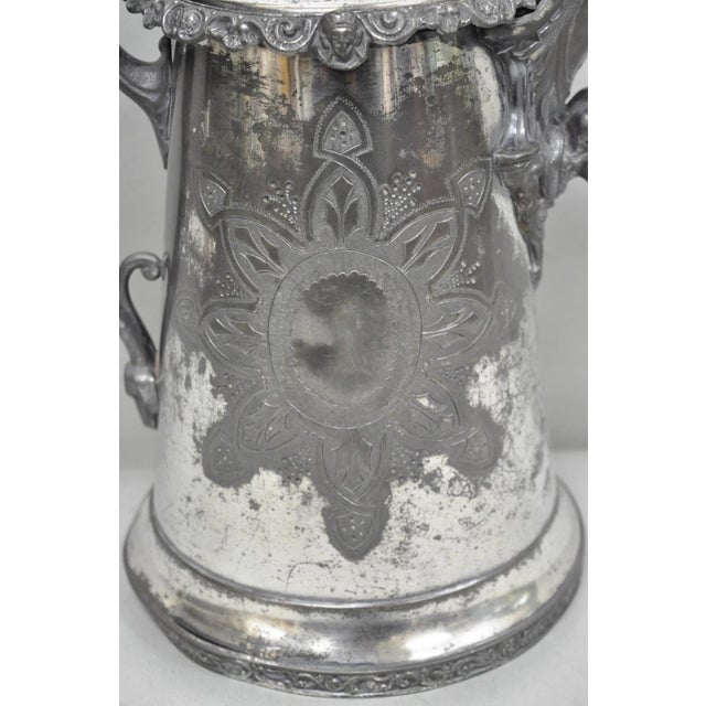 Antique American Victorian E. Kaufmann Figural Coffee Pot Water Pitcher W/ Eagle For Sale - Image 9 of 18