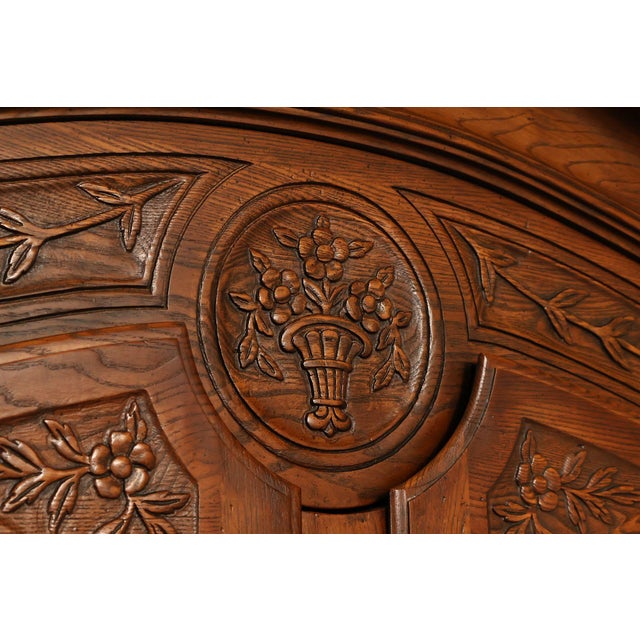Henredon Four Centuries Collection French Louis XV Style Carved Oak Armoire For Sale - Image 14 of 18