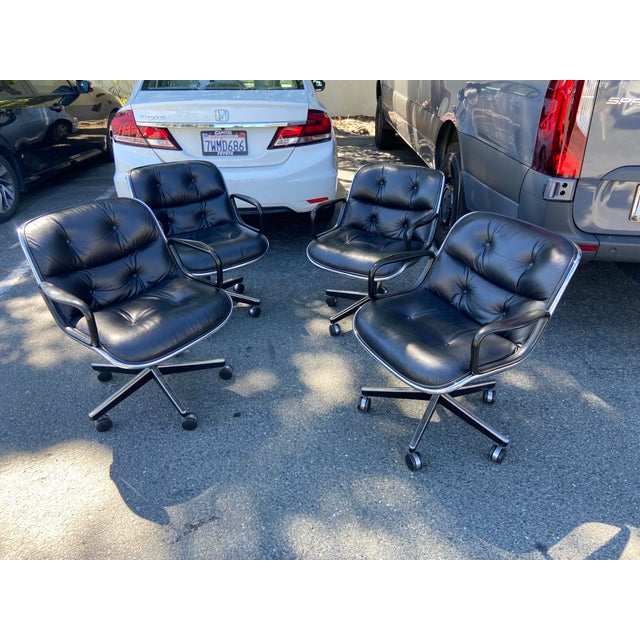 Vintage Mid Century Modern Knoll Pollock Desk Chairs Set of 4 For Sale In Sacramento - Image 6 of 18