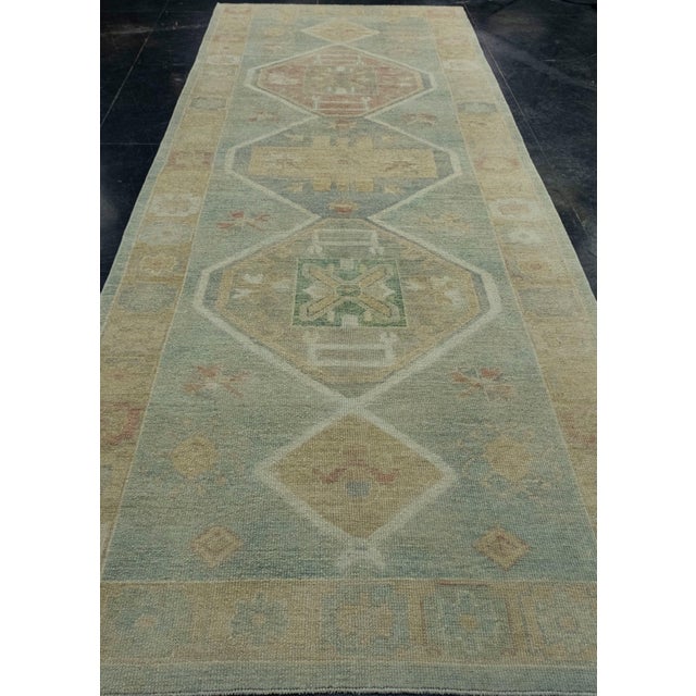 Turkish Oushak Rug 4'10" x 13'10" #18019 Explore a curated collection of hallway runners, wool rugs, and handmade...