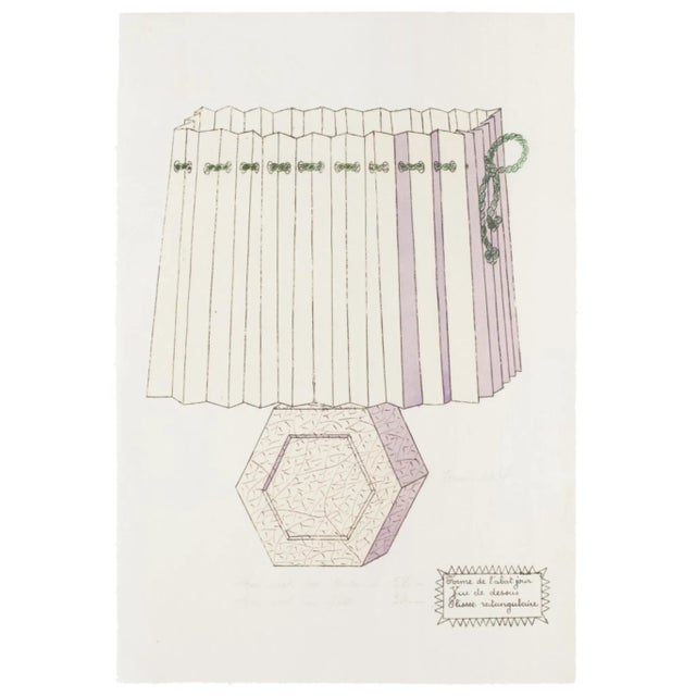 Lamp'' is an original china ink and watercolor drawing on ivory-colored paper by Anonymous Artist of XIX Century. In very...