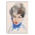 1960s "Portrait of Woman in Blue Turtleneck P2.61" Watercolor Painting by Eve Nethercott For Sale