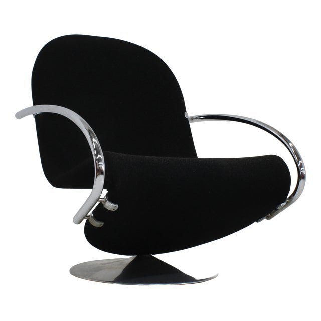Vintage Chrome 1-2-3 Lounge Chair from Verner Panton, 1970s For Sale