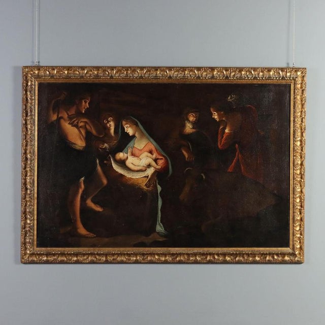 Italian School, Nativity, 18th Century, Oil on Canvas For Sale - Image 13 of 13