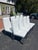 White Set of 6 Custom White Leather Parsons Dining Chairs Attributed to Design Institute of America For Sale - Image 8 of 18