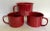 American Vintage Red Enamel Splatter Ware Mugs - Set of Three For Sale - Image 3 of 3