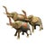 Set of Three 1960s Hand-Painted India Brass Lucky Elephants For Sale