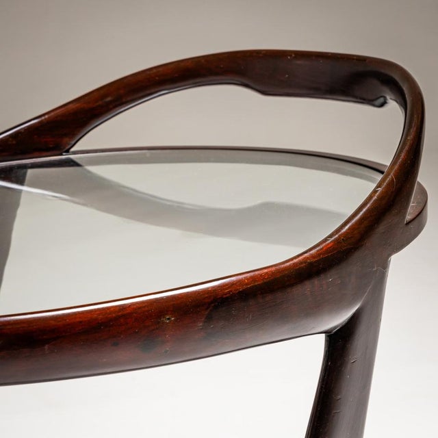 Brown Bar Cart attributed to Cesare Lacca, Italy, 1950s For Sale - Image 8 of 10