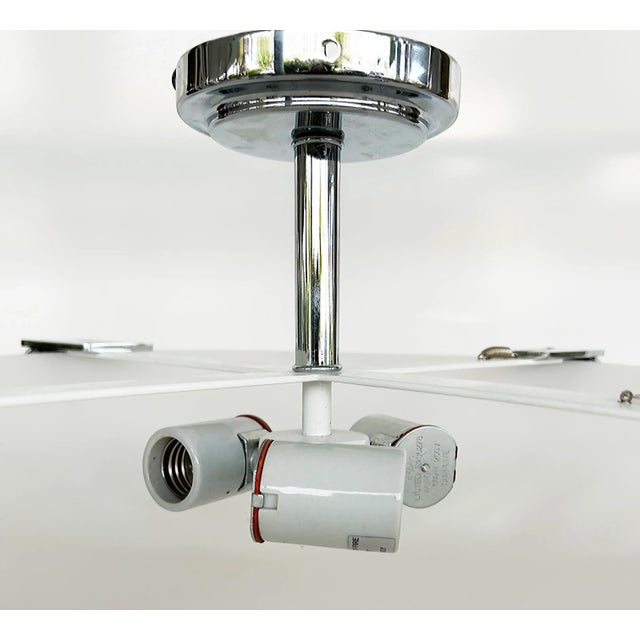 Mid-Century Chrome Semi-Flush Mount Ceiling Fixture in Acrylic For Sale - Image 9 of 9