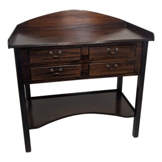 Wooden Desk in Mahogany with Brass Handles, 1960s For Sale