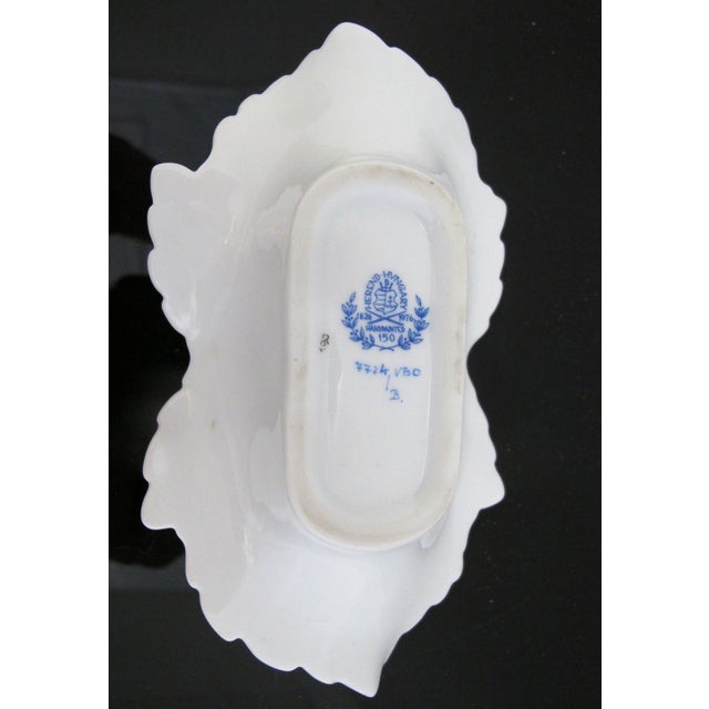 Herend Porcelain Queen Victorian Gold Trim Trinket Leaf Dish Tray For Sale - Image 11 of 11