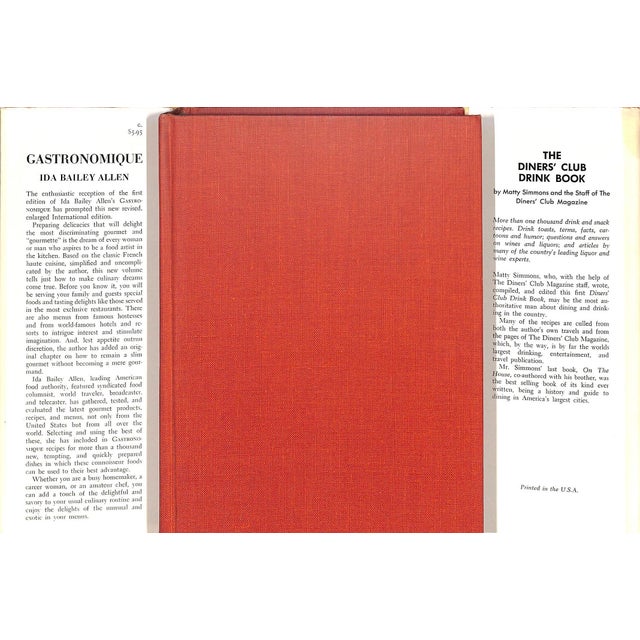 Traditional "Gastronomique: A Cookbook for Gourmets" 1962 Allen, Ida Bailey (Inscribed) For Sale - Image 3 of 9