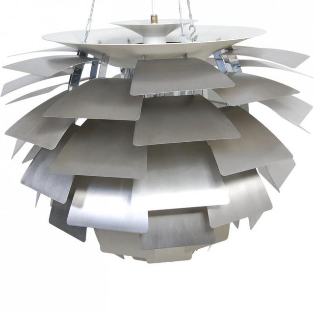Poul Henningsen Artichoke lamp with shades of steel. The lamp is from around 2005 and appears in good condition but with...