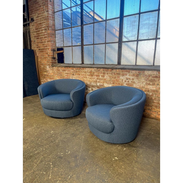 Early 21st Century Swivel Barrel Lounge Chairs Attributed to Radnor For Sale - Image 5 of 8