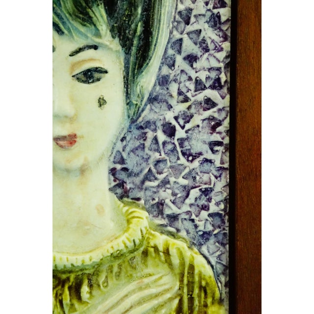 Vintage Ceramic Tile Plaque, 1950s For Sale - Image 6 of 11