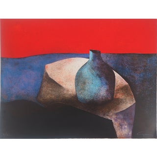 Claude Gaveau, Still Life with Vase, Lithograph For Sale