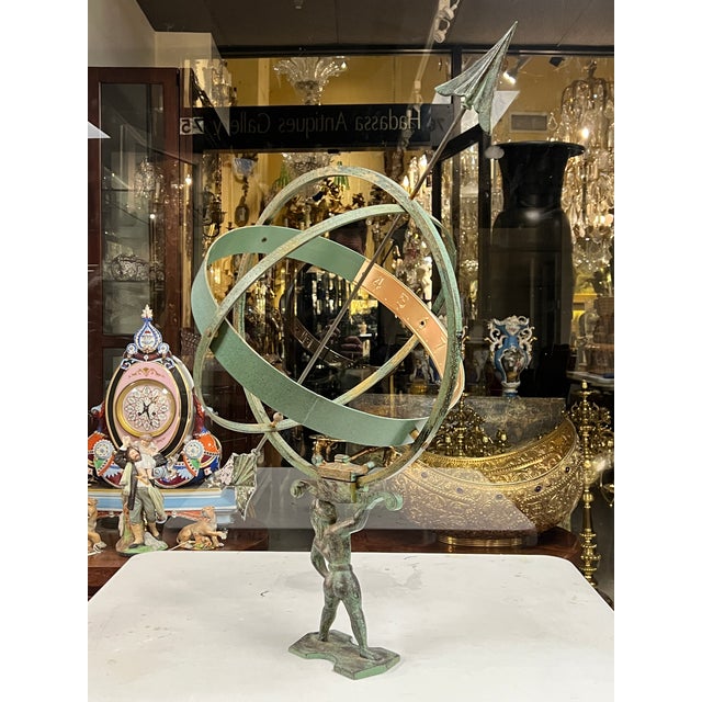 Bronze Armillary With Verdigris Patina For Sale In New York - Image 6 of 12