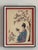 A fun little circa 1950 Japanese-inspired textile artwork featuring a beautiful geisha handsomely adorned in a traditional...