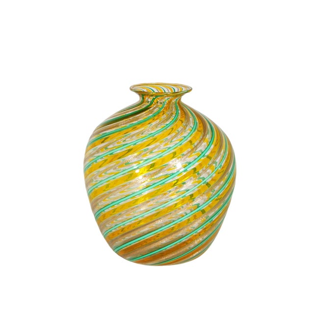 Aqua Vintage Multi-Colored Murano Glass Vase from Fratelli Toso, 1970s For Sale - Image 8 of 8