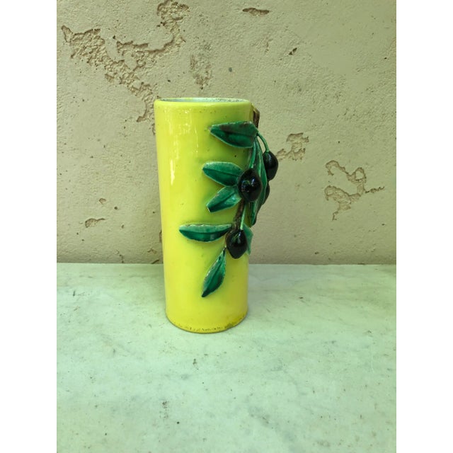 Late 19th Century 19th Century Majolica Vase With Olives Perret Gentil Menton For Sale - Image 5 of 10