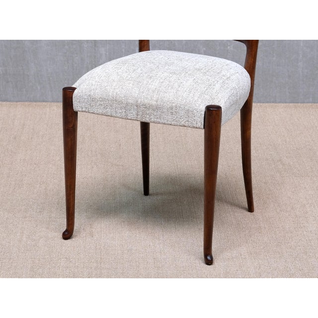 Mahogany and Chenille Dining Chairs by Paolo Buffa, Italy, 1940s, Set of 8 For Sale - Image 11 of 17
