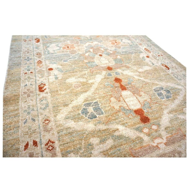 Persian Sultanabad Wool 3x12 Khaki, Slate, & Rust Handmade Runner Rug #1142113 For Sale In Houston - Image 6 of 13